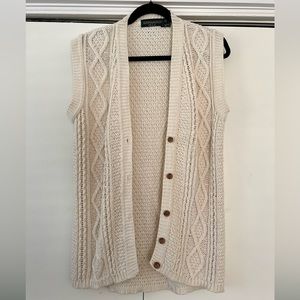 Cream Cotton Knit Vest
